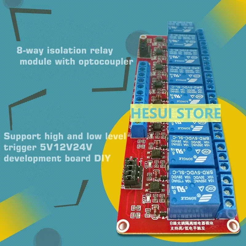 Relay 8 Channel Board - 8 channel with optocoupler isolation relay