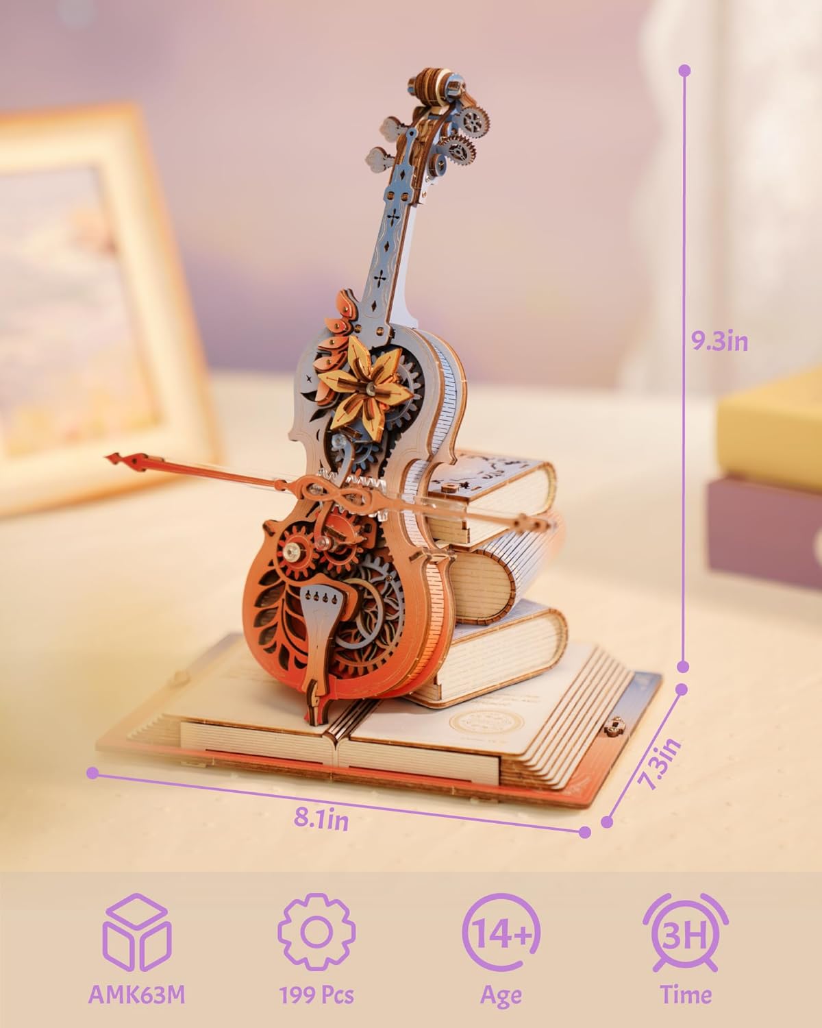 ROKR 3D Magic Cello - 3D Woode - Home Automation Diy ulasan dan harga