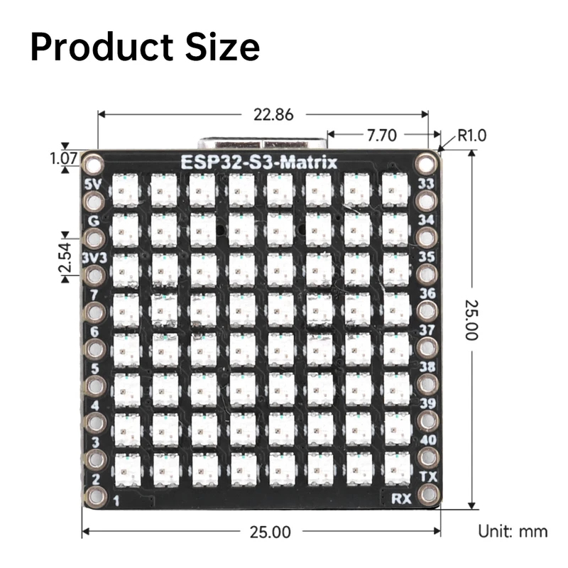 ESP32-S3 Matrix WIFI Bluetooth - Rgb Led Matrix 8X8 ulasan dan harga