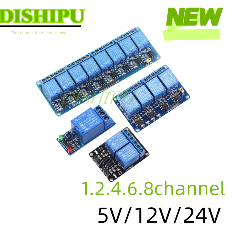 DC 5V 12V 24V 1 2 4 6 8 Channe - Relay 8 Channel Board ulasan dan harga