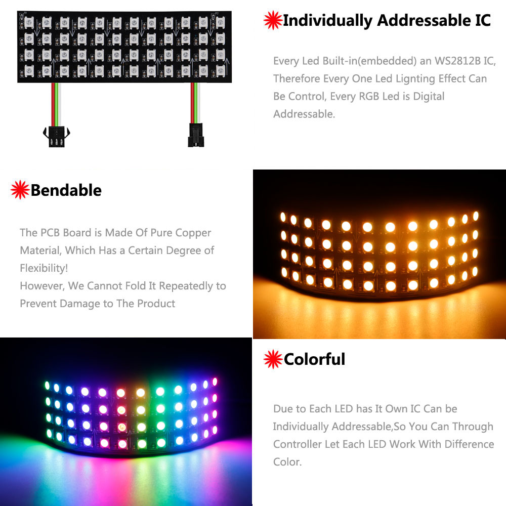 DC5V WS2812B RGB LED Panel Scr - Rgb Led Matrix 8X8 ulasan dan harga